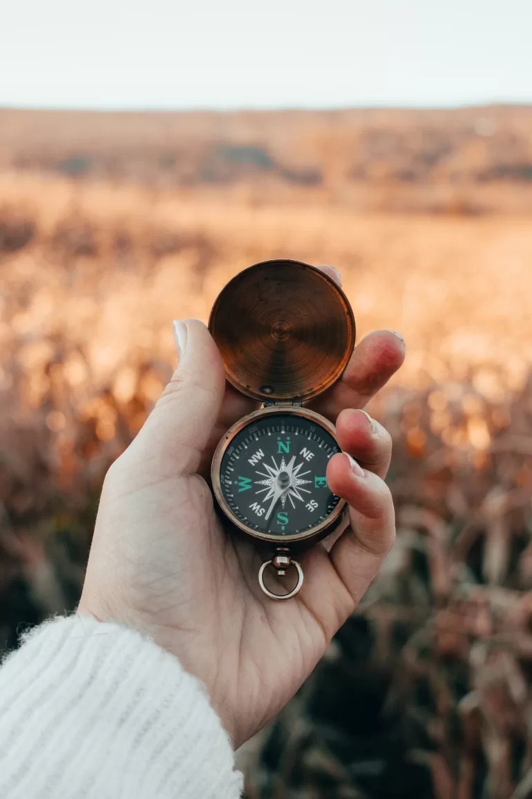 Person holding compass work professional boundaries